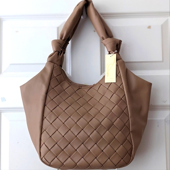 Collection XIIX Bags Nwt Collection Xiix Tan Braided Tote Bag